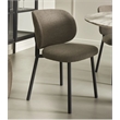 19.5''H Contemporary Steel Dining Chair in Brown 2 Pieces