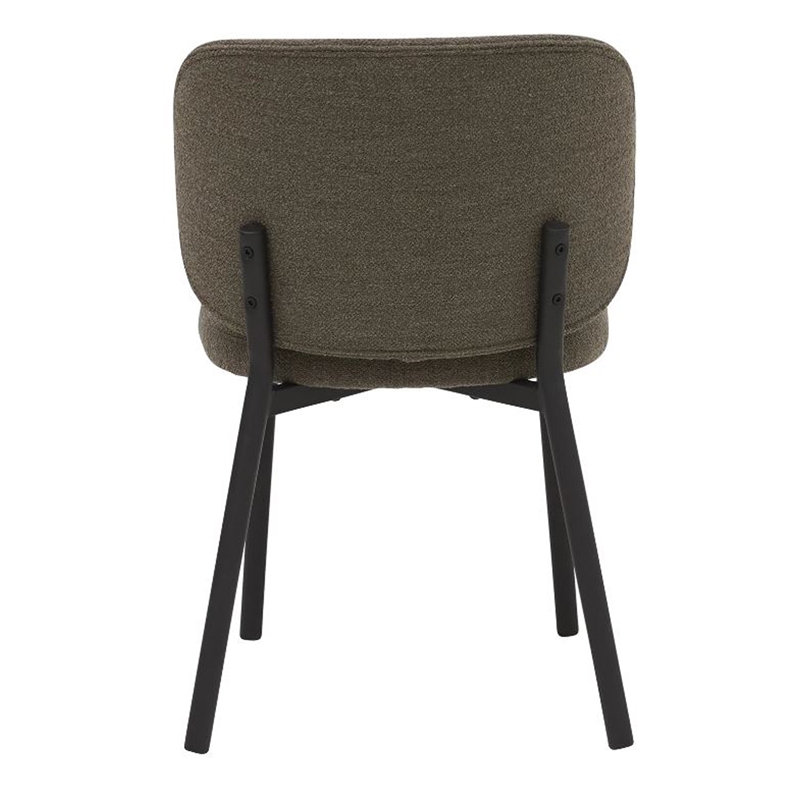 19.5''H Contemporary Steel Dining Chair in Brown 2 Pieces