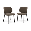 19.5''H Contemporary Steel Dining Chair in Brown 2 Pieces
