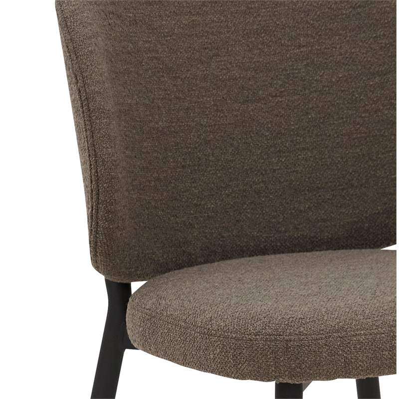 19.5''H Contemporary Steel Dining Chair in Brown 2 Pieces