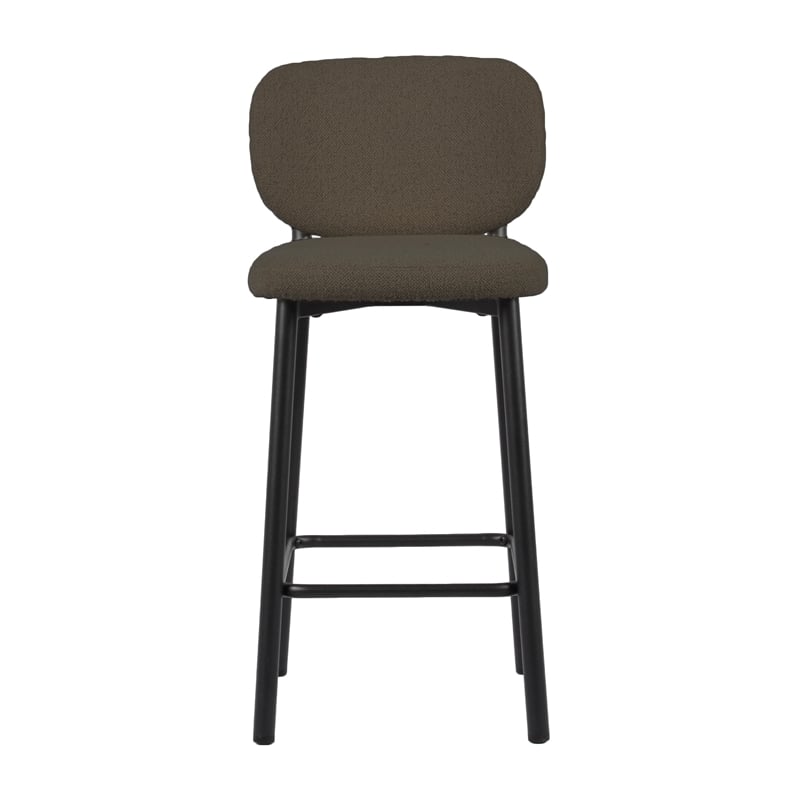 26.38''H Contemporary Steel Counter Stool in Chestnut 2 Pieces