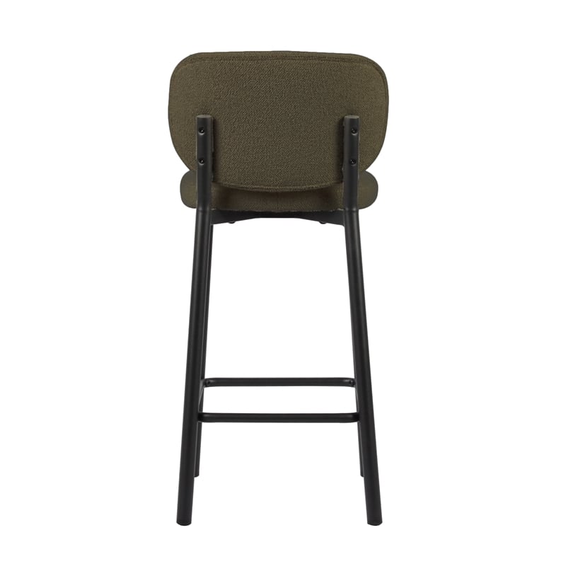 26.38''H Contemporary Steel Counter Stool in Chestnut 2 Pieces
