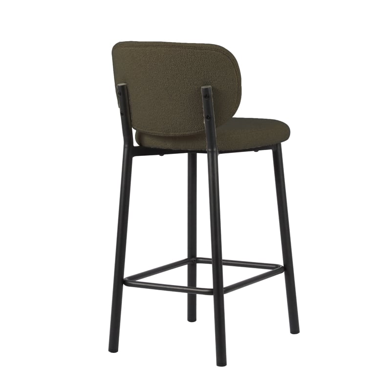 26.38''H Contemporary Steel Counter Stool in Chestnut 2 Pieces