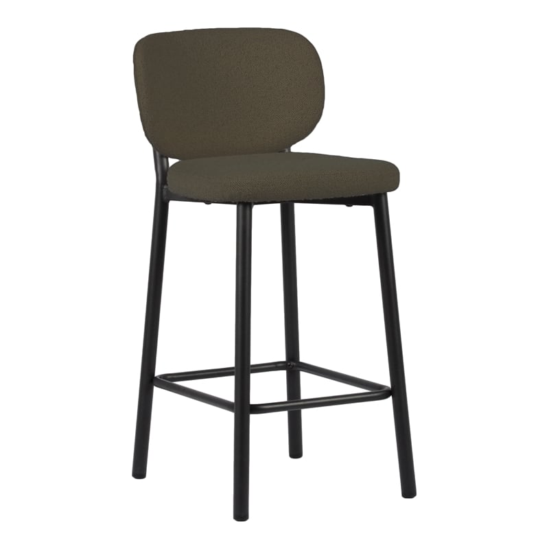 26.38''H Contemporary Steel Counter Stool in Chestnut 2 Pieces