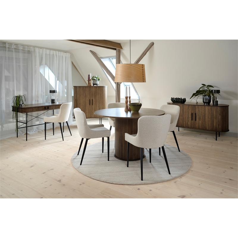 20.25''H Contemporary Wood Dining Chair in Off White 2 Pieces