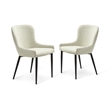 20.25''H Contemporary Wood Dining Chair in Off White 2 Pieces
