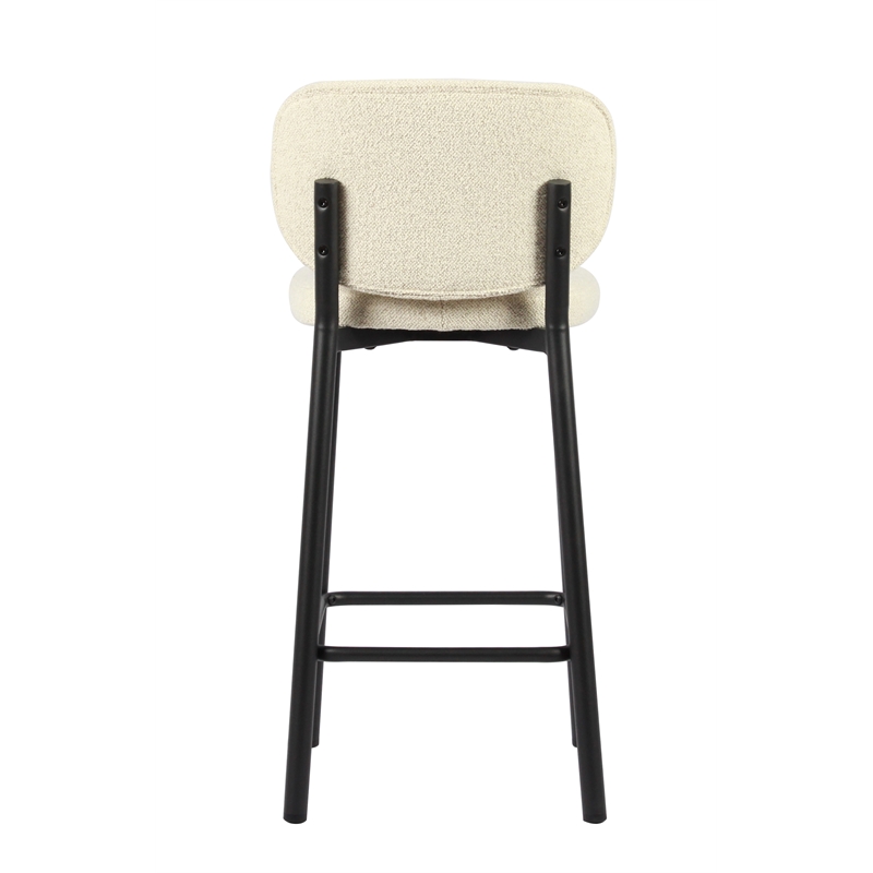 Unique Furniture 26.38''H Fabric Upholstered Counter Stool Off White (Set of 2)