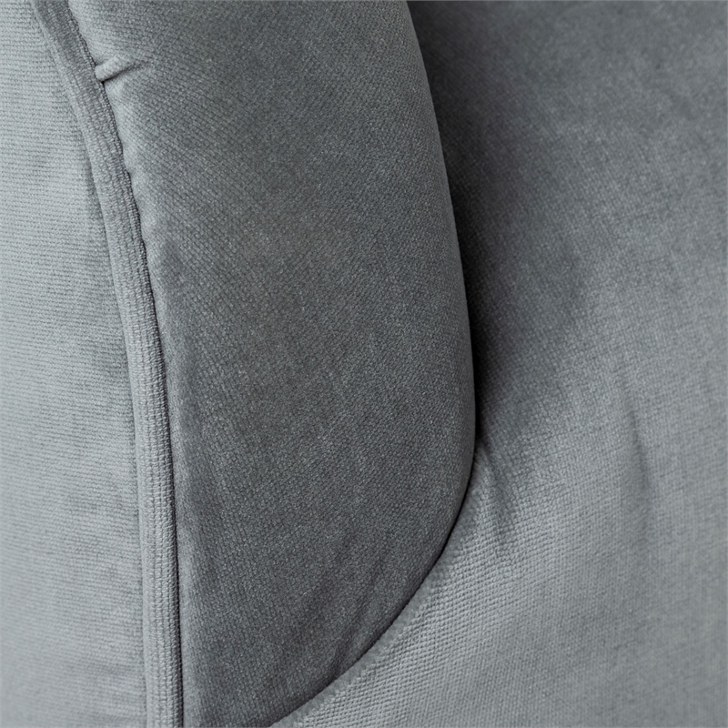 Mercana  James II Gray Blue Velvet Covered Seat w Gold Swivel Base Accent Chair