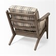 Mercana Olympus III Striped Light Brown Jute Fabric Wrapped Wooden Frame Chair