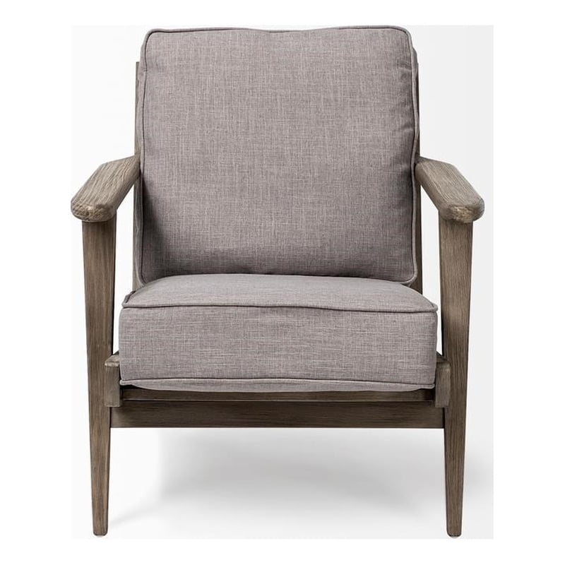 Mercana Olympus II Flint Gray Fabric Covered Wooden Frame Accent Chair