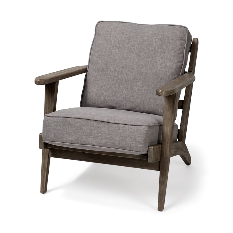 Mercana Olympus II Flint Gray Fabric Covered Wooden Frame Accent Chair