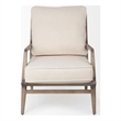 Mercana Harman II Off White Fabric Seat w  Wood Frame Accent Chair
