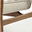 Mercana Ajax II Cream Fabric Wrapped Brown Wooden Frame Accent Chair