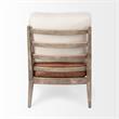 Merana Harman II Cream Fabric and Brown Leather Seat Accent Chair