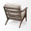 Mercana Olympus VI Beige Fabric Wrapped Wooden Frame Accent Chair