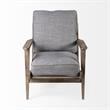 Mercana Olympus V Castlerock Gray Fabric Wrapped Brown Wooden Frame Accent Chair