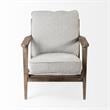 Mercana Olympus VI Frost Gray Fabric Wrapped Honey Wooden Frame Accent Chair