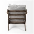 Mercana Olympus VI Frost Gray Fabric Wrapped Honey Wooden Frame Accent Chair