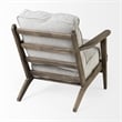 Mercana Olympus VI Frost Gray Fabric Wrapped Honey Wooden Frame Accent Chair