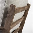 Mercana Olympus VI Frost Gray Fabric Wrapped Honey Wooden Frame Accent Chair