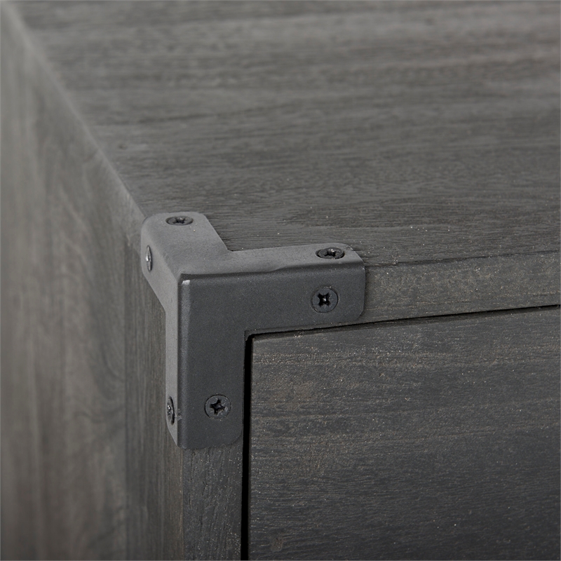 Mercana Furniture Ward  Dark Brown Wood & Iron Three Drawer Accent Cabinet