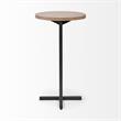 Mercana Ballatine I 15 x 27 Round Top Brown Wood & Black Iron Base Accent Table