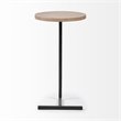 Mercana Ballatine I 15 x 27 Round Top Brown Wood & Black Iron Base Accent Table