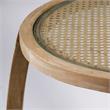 Mercana Furniture Hubbard I Round Top Light Brown Wood & Glass Accent Table