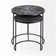 Mercana Chakra Round Wood Accent Tables in Brown and Black