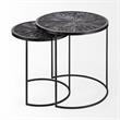 Mercana Chakra Round Wood Accent Tables in Brown and Black