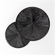 Mercana Chakra Round Wood Accent Tables in Brown and Black