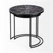 Mercana Chakra Round Wood Accent Tables in Brown and Black