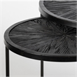 Mercana Chakra Round Wood Accent Tables in Brown and Black