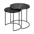Mercana Chakra Round Wood Accent Tables in Brown and Black