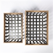 Mercana Chartrand Set of 2 Open Crate Style Brown Wood/Metal Baskets