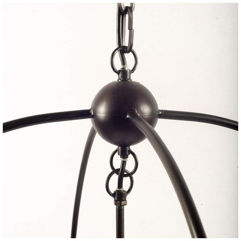 Mercana Penhill 25x24 Black & Metal Three Bulb Chandelier