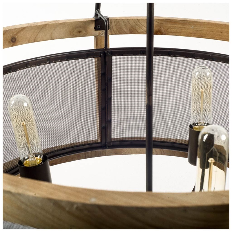 Mercana Penhill 25x24 Black & Metal Three Bulb Chandelier