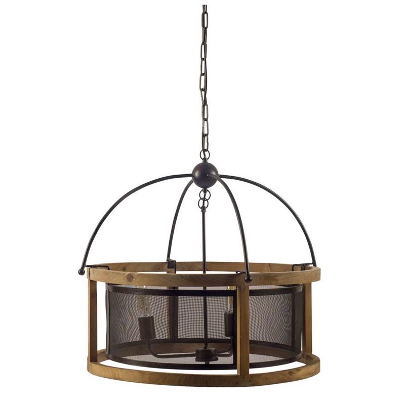 Mercana Penhill 25x24 Black & Metal Three Bulb Chandelier