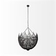 Mercana Liam I Bead Bowl-Style 4 Bulb Chandelier in Black