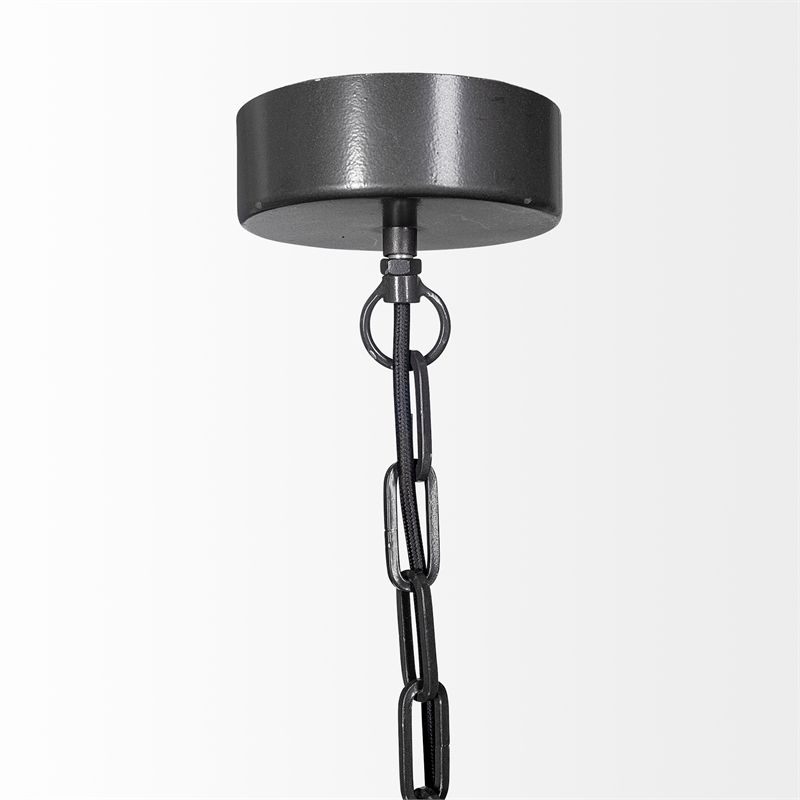 Mercana Liam I Bead Bowl-Style 4 Bulb Chandelier in Black