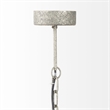 Mercana Phillum Silver Metal Chassis & White Wood Beaded Six Bulb Chandelier