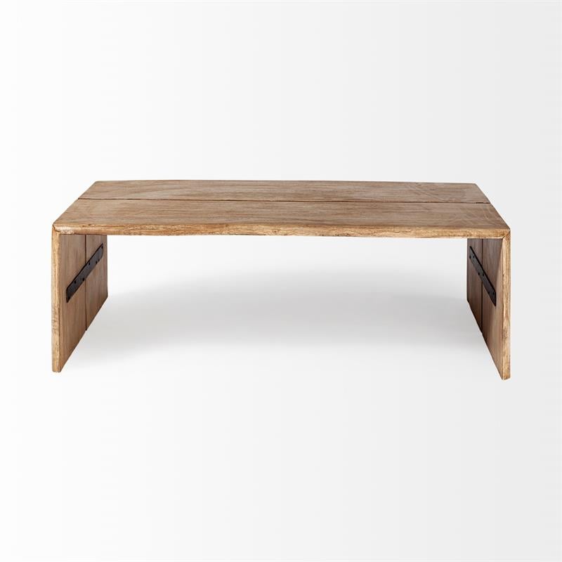 Mercana San Andreas II 48x25 Rectangula Brown Solid Wood Top & Base Coffee Table