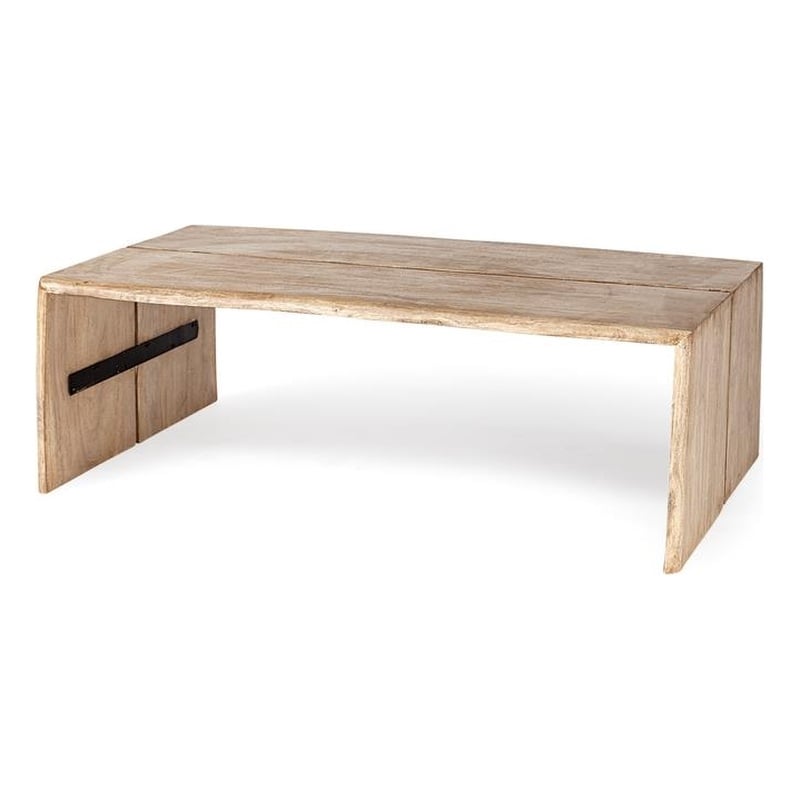 Mercana San Andreas II 48x25 Rectangula Brown Solid Wood Top & Base Coffee Table