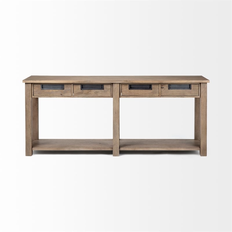 Mercana HARRELSON III 72 X 30 LIGHT BROWN WOOD FOUR DRAWER CONSOLE TABLE