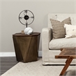 Mercana ESAGONO II HEXAGONAL BRASS AND NATURAL WOOD HINGED-TOP END/SIDE TABLE