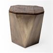 Mercana ESAGONO II HEXAGONAL BRASS AND NATURAL WOOD HINGED-TOP END/SIDE TABLE