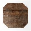 Mercana ESAGONO II HEXAGONAL BRASS AND NATURAL WOOD HINGED-TOP END/SIDE TABLE