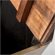 Mercana ESAGONO II HEXAGONAL BRASS AND NATURAL WOOD HINGED-TOP END/SIDE TABLE
