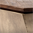 Mercana ESAGONO II HEXAGONAL BRASS AND NATURAL WOOD HINGED-TOP END/SIDE TABLE