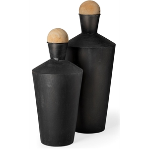 Mercana Asher (Set of 2) Black Metal Urns
